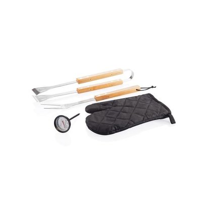 4-delige barbecue set, zwart