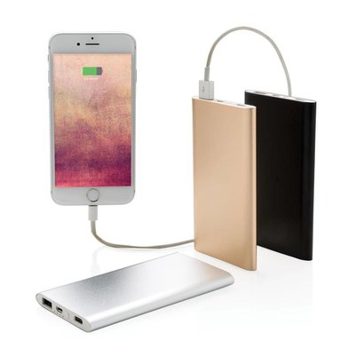 4.000 mAh type C powerbank, zwart, zilver, goud