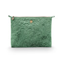Pip Studio Pip Pochette Cosmétique Plate Grande Velours Matelassé Vert 30x22x1cm