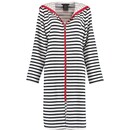 Cawö Cawö Dames Badjas kort met Capuchon en Ritssluiting 1244 Schwarz-weiss  36