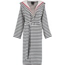 Cawö Cawö Dames Badjas met Capuchon 1243 Schwarz-weiss  38