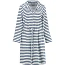 Cawö Cawö Dames Badjas kort met Tunnelkoord en Rits 6597  Navy 46