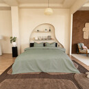 Kayori Kayori Otsu Housse de Couette Satin de Coton 200x200/220 Vert Olive