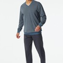 Schiesser Schiesser Pyjama Long graphite 181162 56/XXL