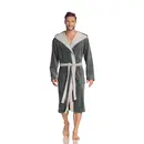Vossen Vossen Badjas Poppy flanell/light grey  XS
