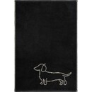 Cawö Cawo We love Dogs gemustert 6248 Handdoek 50x100 schwarz/beige
