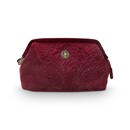Pip Studio Pip Studio Cooper Pochette Cosmétique Petite Velours Quiltey Days Rouge 19x12x8,5 cm