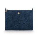 Pip Studio Pip Studio Charly Pochette Cosmétique Plate Grande Velours Quiltey Days Bleu 30x22x1 cm