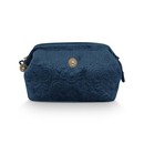 Pip Studio Pip studio Cooper Trousse Cosmétique Petite Velours Quiltey Days Bleu 19x12x8,5 cm