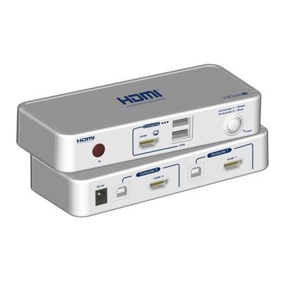 2-Port KVM-Switch HDMI-USB inkl. Kabelset 2x 1.2m