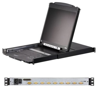 16-Port 19" LCD KVM Switch Dual Rail + Dual Console