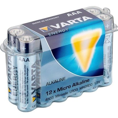 Varta 12 x Varta LR03/AAA (Micro) (4103) - Alkali-Mangan Batterie (Alkaline), 1,5 V