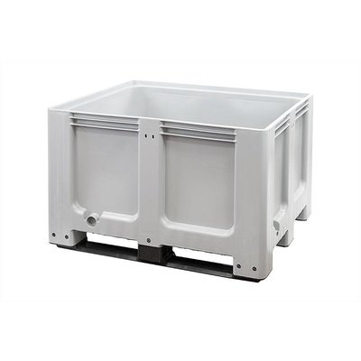 Kunststof palletbox 1200x1000x760mm - 3 sledes, gesloten zijwanden en bodem