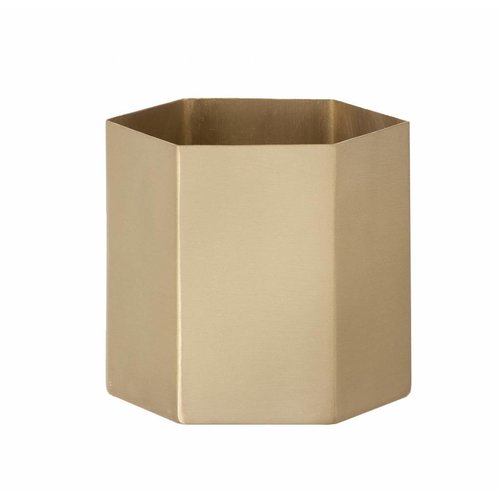 ferm LIVING Hexagon Pot - Brass - Large ferm LIVING Hexagon Pot - Brass - Large