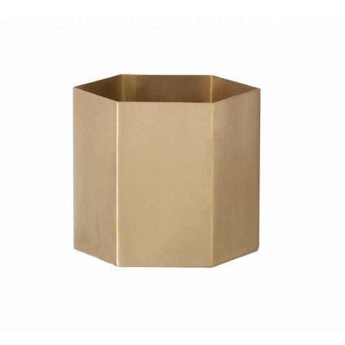 ferm LIVING Hexagon Pot - Brass - Small ferm LIVING Hexagon Pot - Brass - Small