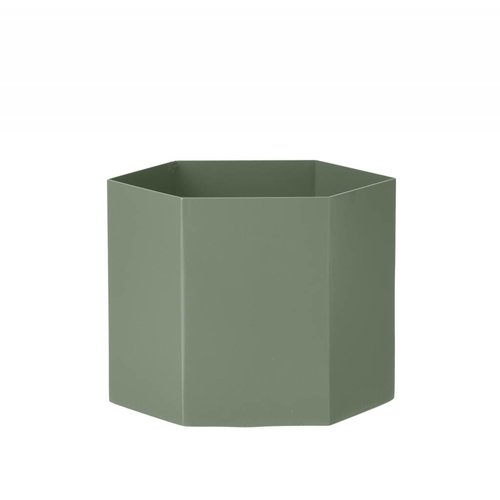 ferm LIVING Hexagon Pot - Dusty Green - Extra Large ferm LIVING Hexagon Pot - Dusty Green - Extra Large