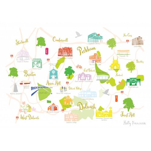 Holly Francesca Map of Dulwich, Brixton and Peckham A3 Holly Francesca Map of Dulwich, Brixton and Peckham A3