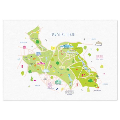 Holly Francesca Map of Hampstead Heath A3 Holly Francesca Map of Hampstead Heath A3