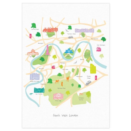 Holly Francesca Map of South West London A3 Holly Francesca Map of South West London A3