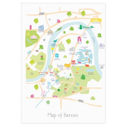 Holly Francesca Map of Barnes - A3 Holly Francesca Map of Barnes - A3