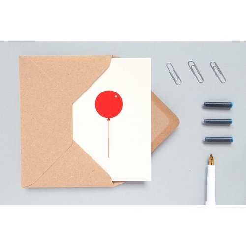 Ola Ola Foil Blocked Cards: Balloon Stone/Red Ola Ola Foil Blocked Cards: Balloon Stone/Red