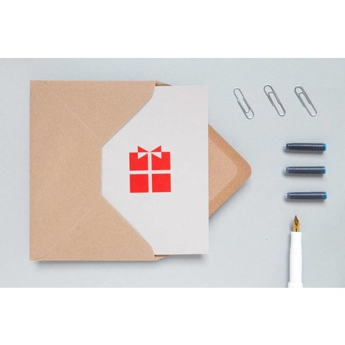 Ola Ola Foil Blocked Cards: Present Light Grey/Red Ola Ola Foil Blocked Cards: Present Light Grey/Red