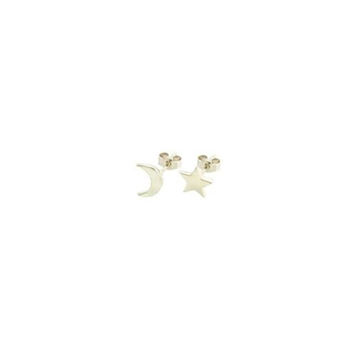 Laura Gravestock Dainty Moon and Star Studs - Silver Laura Gravestock Dainty Moon and Star Studs - Silver