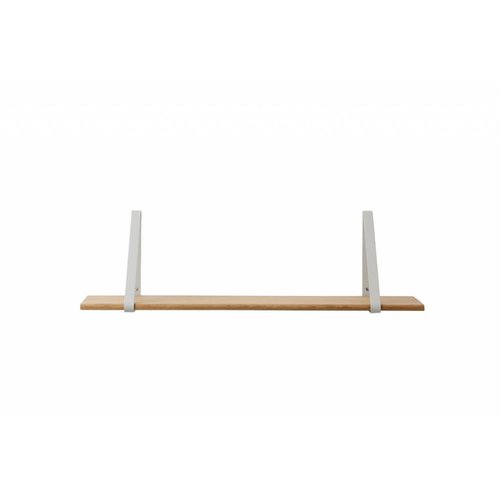ferm LIVING Shelf - Oiled Oak Shelf with Grey Hangers ferm LIVING Shelf - Oiled Oak Shelf with Grey Hangers