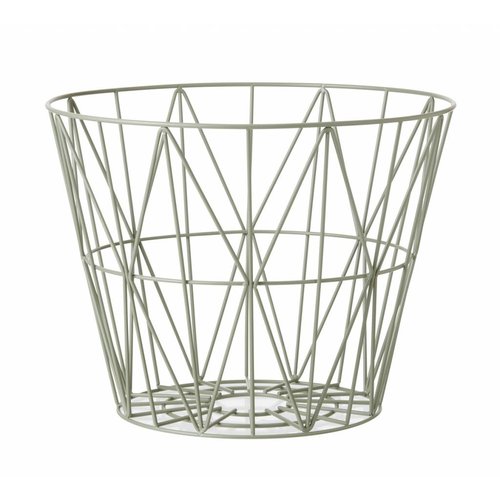 ferm LIVING Wire Basket Dusty Green Small ferm LIVING Wire Basket Dusty Green Small