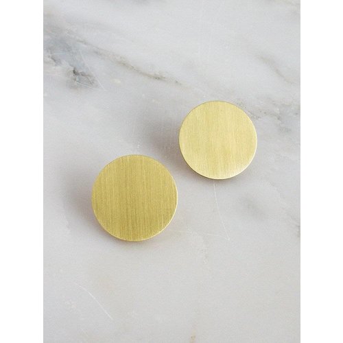 Wolf & Moon Eclipse Studs - Brass Wolf & Moon Eclipse Studs - Brass