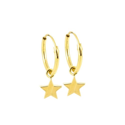 Laura Gravestock Dainty Star Hoops - Gold or Silver Laura Gravestock Dainty Star Hoops - Gold or Silver