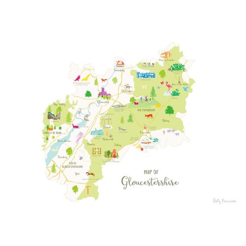 Holly Francesca Map of Gloucestershire A3 Holly Francesca Map of Gloucestershire A3