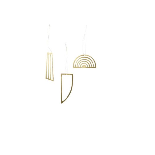 ferm LIVING Golden Ornaments - Set of 3 ferm LIVING Golden Ornaments - Set of 3