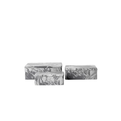 ferm LIVING Tin Boxes Marble (Set of 3) ferm LIVING Tin Boxes Marble (Set of 3)