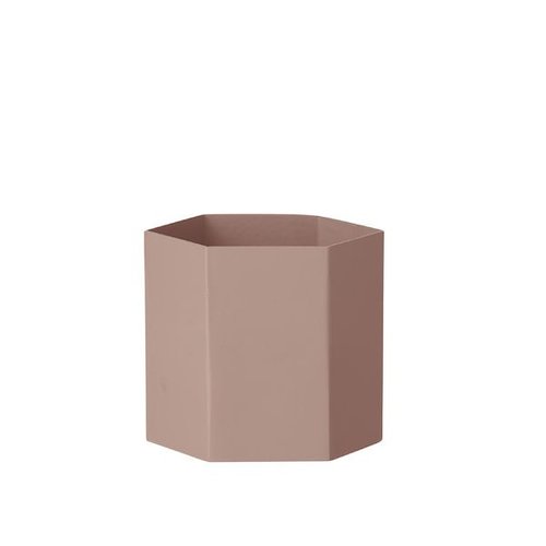 ferm LIVING Hexagon Pot - Rose - Large ferm LIVING Hexagon Pot - Rose - Large