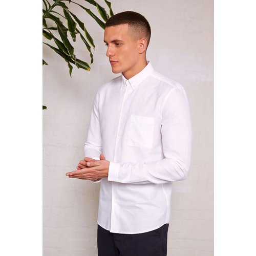 HYMN London 'KEEGAN' Textured White Shirt - Small HYMN London 'KEEGAN' Textured White Shirt - Small