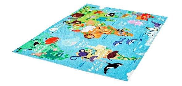 Torino Kindervloerkleed 120x170 Wereld Map Obsession Torino Kindervloerkleed 120x170 Wereld Map