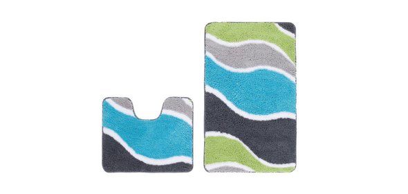 Runway Badmat Aqua Set van 2 U-Vorm Obsession Runway Badmat Aqua Set van 2 U-Vorm
