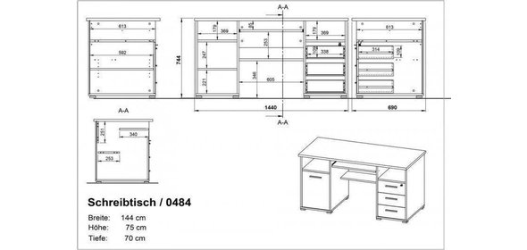 Centro Bureau Walnoot/Zwart Germania Centro Bureau Walnoot/Zwart