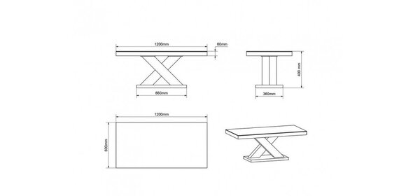 Xenon Salontafel HG Cappuccino/Olijf Hubertus Meble Xenon Salontafel HG Cappuccino/Olijf