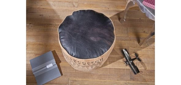 Colona Poef Canvas Bruin Interlink SAS Colona Poef Canvas Bruin