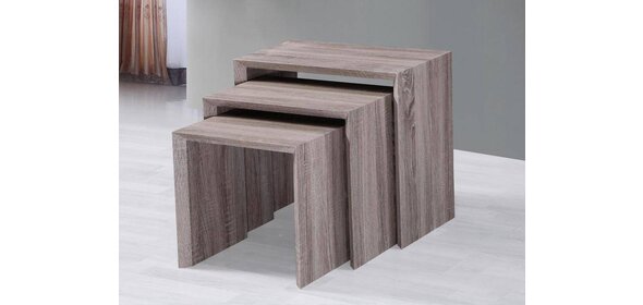 Joker Bijzettafel Set Donker Eiken Monaica Joker Bijzettafel Set Donker Eiken
