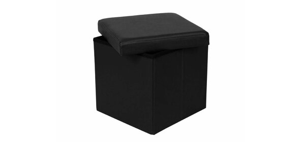 Story Hocker Zwart lederlook Monaica Story Hocker Zwart lederlook