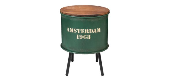 Mabel Bijzettafel Set Rond Groen Clayre en Eef Mabel Bijzettafel Set Rond Groen