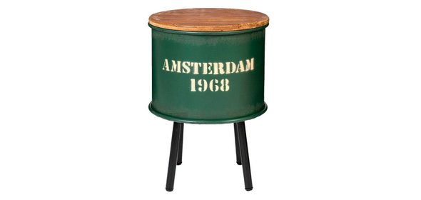 Mabel Bijzettafel Set Rond Groen Clayre en Eef Mabel Bijzettafel Set Rond Groen