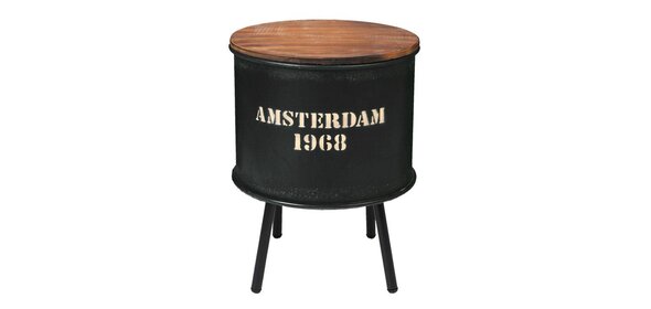 Mabel Bijzettafel Set Rond Zwart Clayre en Eef Mabel Bijzettafel Set Rond Zwart