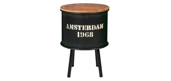 Mabel Bijzettafel Set Rond Zwart Clayre en Eef Mabel Bijzettafel Set Rond Zwart