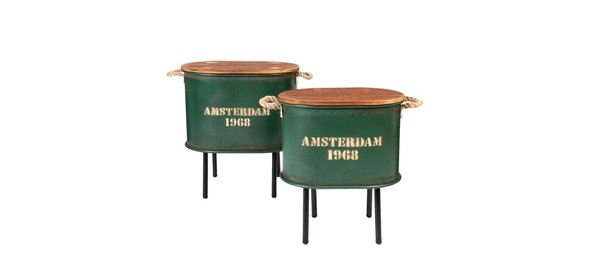 Mabel Bijzettafel Set Ovaal Groen Clayre en Eef Mabel Bijzettafel Set Ovaal Groen