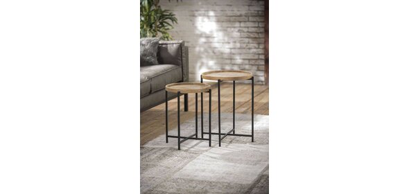 Alvena Bijzettafel Set Naturel Davidi Design Alvena Bijzettafel Set Naturel