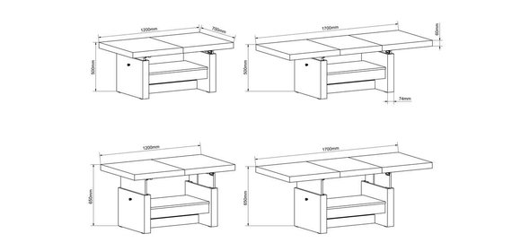 Aversa Salontafel HG Zwart Hubertus Meble Aversa Salontafel HG Zwart